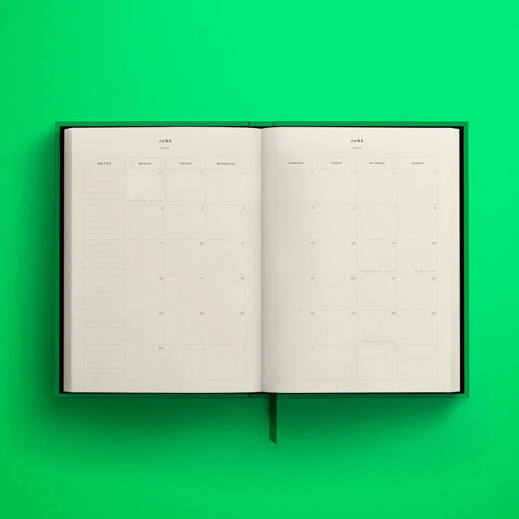 1973 - A5 Green Linen 2026 Diary - Image 5