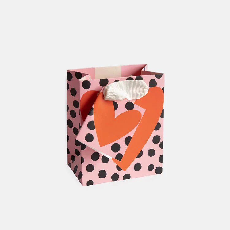 Caroline Gardner - Polka Heart Small Gift Bag