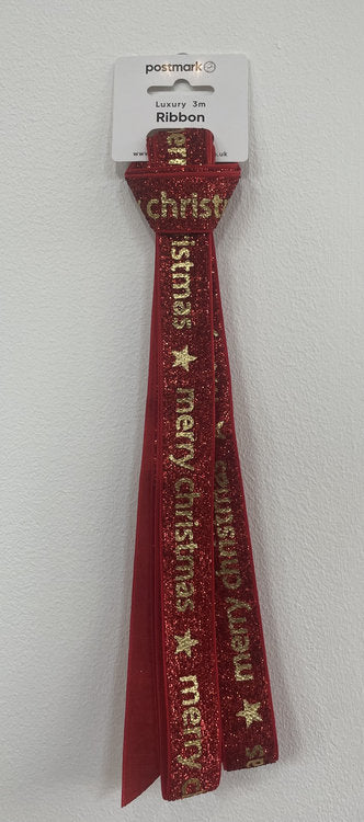 Cole Fabrics - Metallic Merry christmas - Red