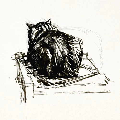 F. Ernest Jackson - Study of a cat viewed from the back