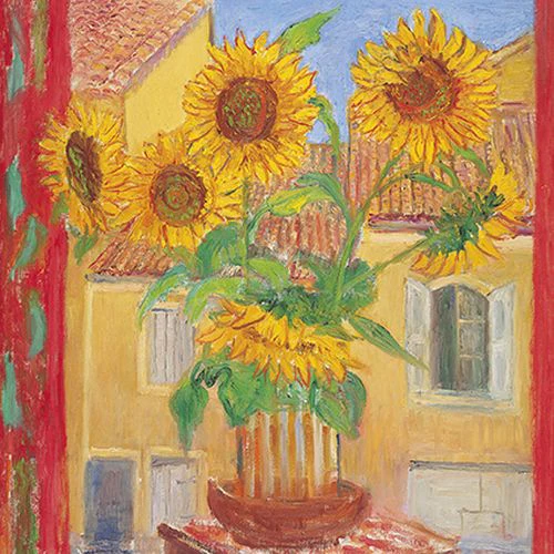 Frederick Gore - Sunflowers & house opposite, Bonnieux