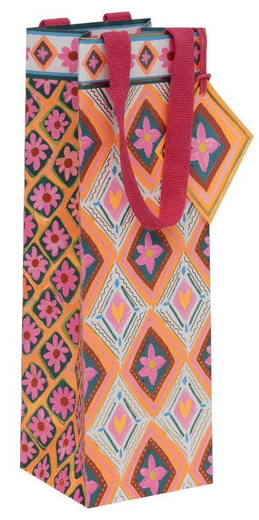 Glick - Neon Floral Bottle Gift Bag