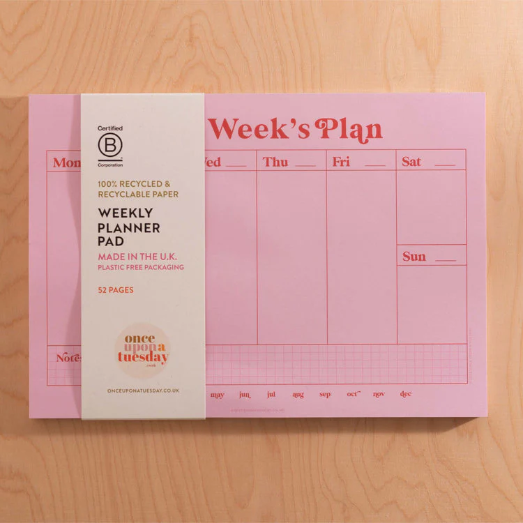 Good Tuesday - A4 Weekly Planner - Pink and Red