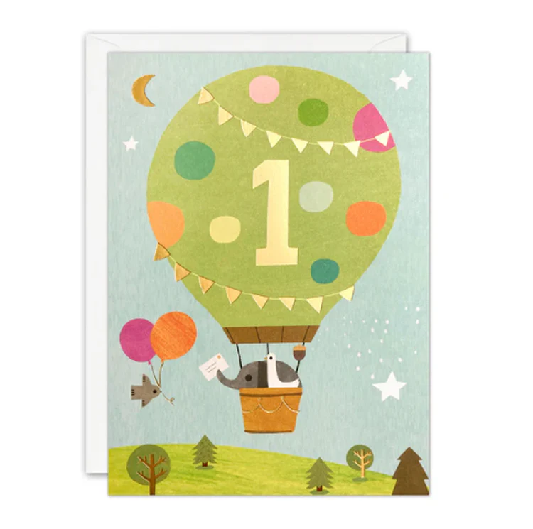 James Ellis Stevens - Age 1 Balloon Acorns Card