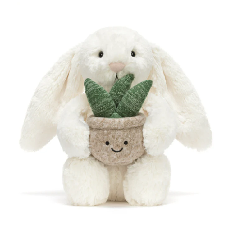 Jellycat - Cream Bunny With Plant