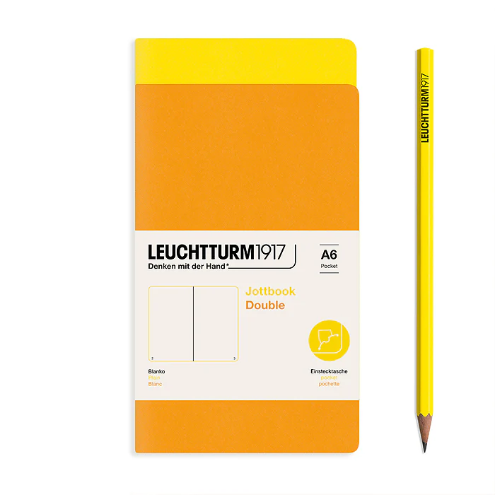 Leuchtturm 1917 - A6 Duo Plain Jottbook - Lemon - Rising Sun