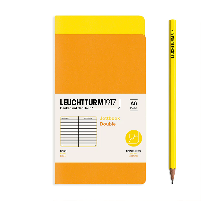 Leuchtturm 1917 - A6 Duo Ruled Jottbook - Lemon - Rising Sun