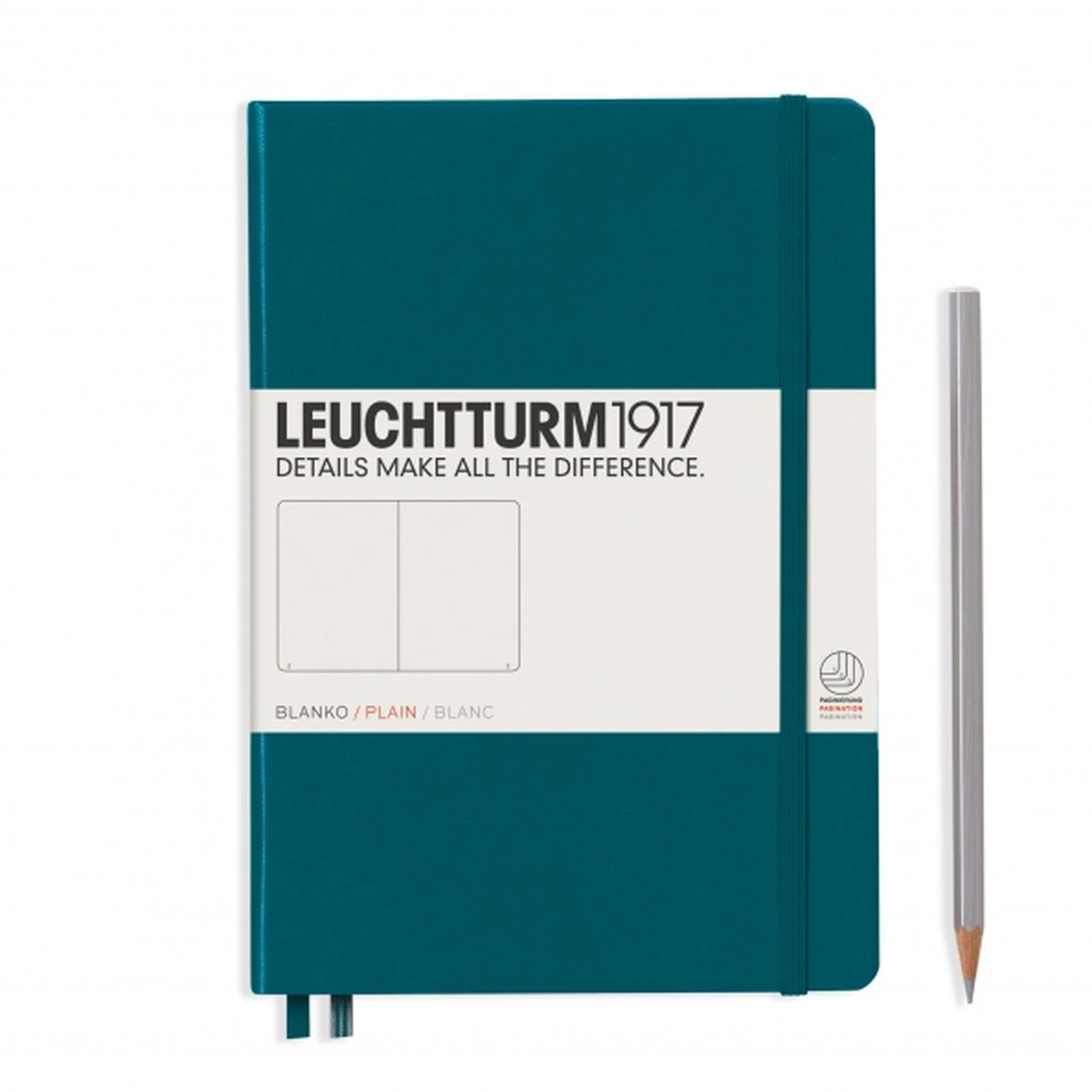 Leuchtturm A5 Plain Notebook - Pacific Green