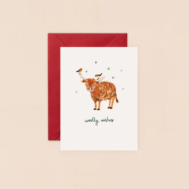 Louise Mulgrew - Highland Cow And Robins