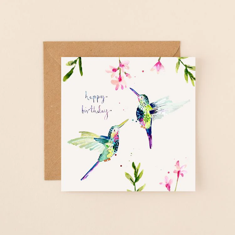 Louise Mulgrew - Hummingbirds Happy Birthday