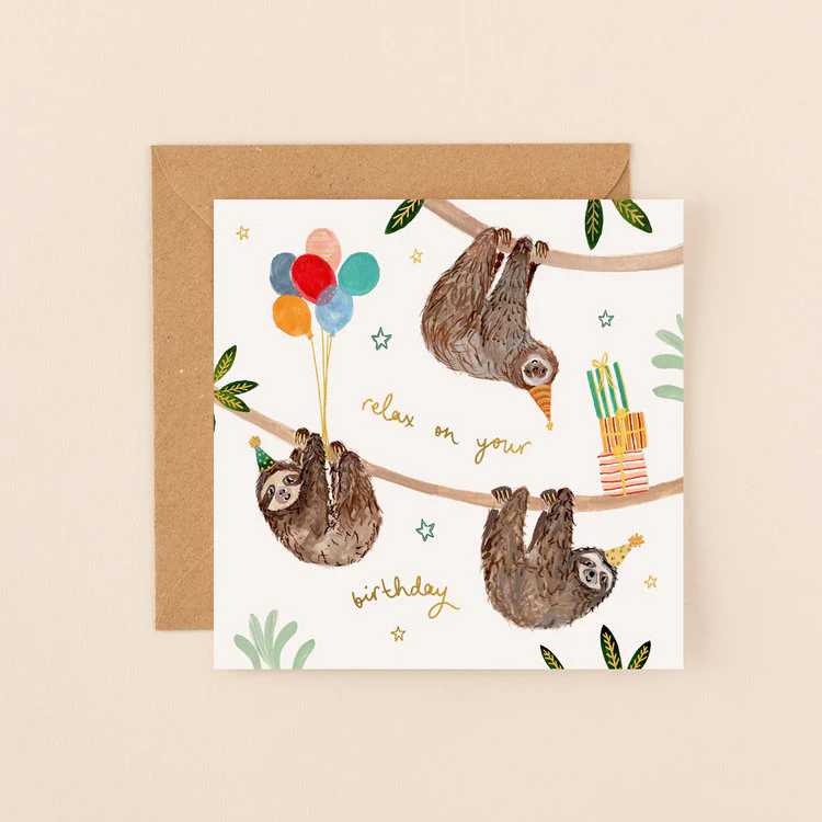 Louise Mulgrew - Sloths Relax On Your Birthday