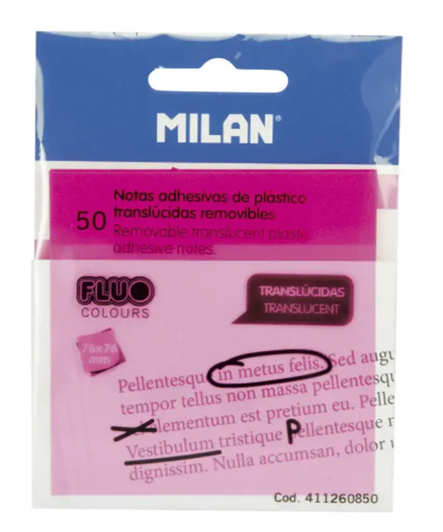 Milan - Pink Translucent Adhesive Notes