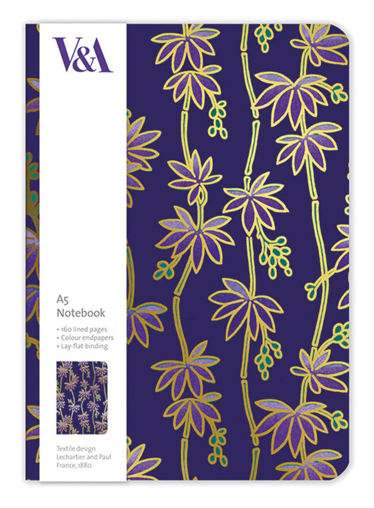 Museums and Galleries - Purple Flowers A5 Notebook