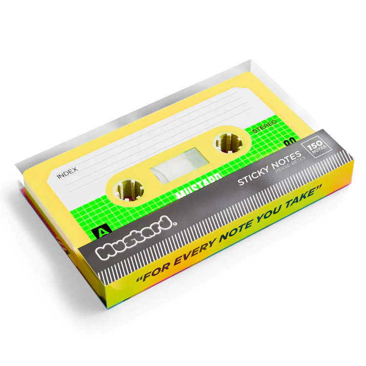 Mustard - Cassette Sticky Notes