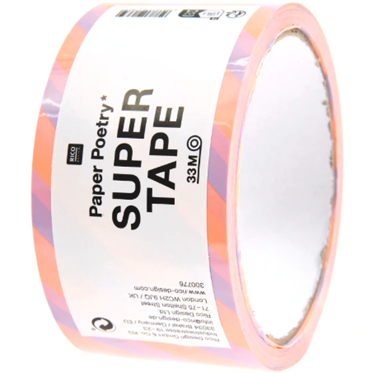 Rico Design - Adhesive Parcel Tape Lilac Neon Orange