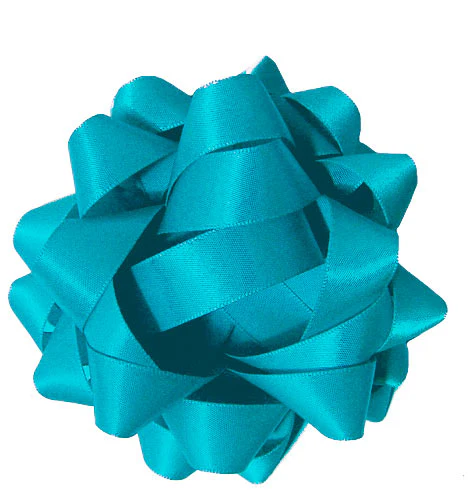 Satin bow - Aqua