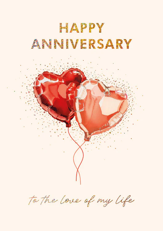 The Art File - Anniversary Two Balloons Card