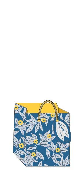 The Art File - EH Blue Leaf Bag - Small