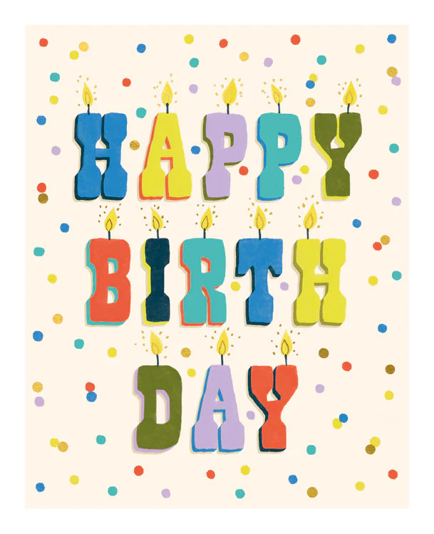 The Art File - Happy Birthday Candles Text