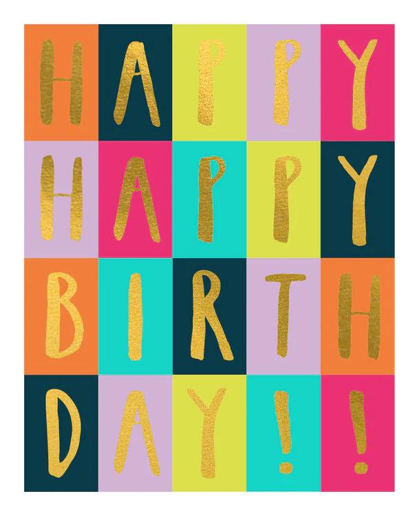 The Art File - Happy Birthday Tiled