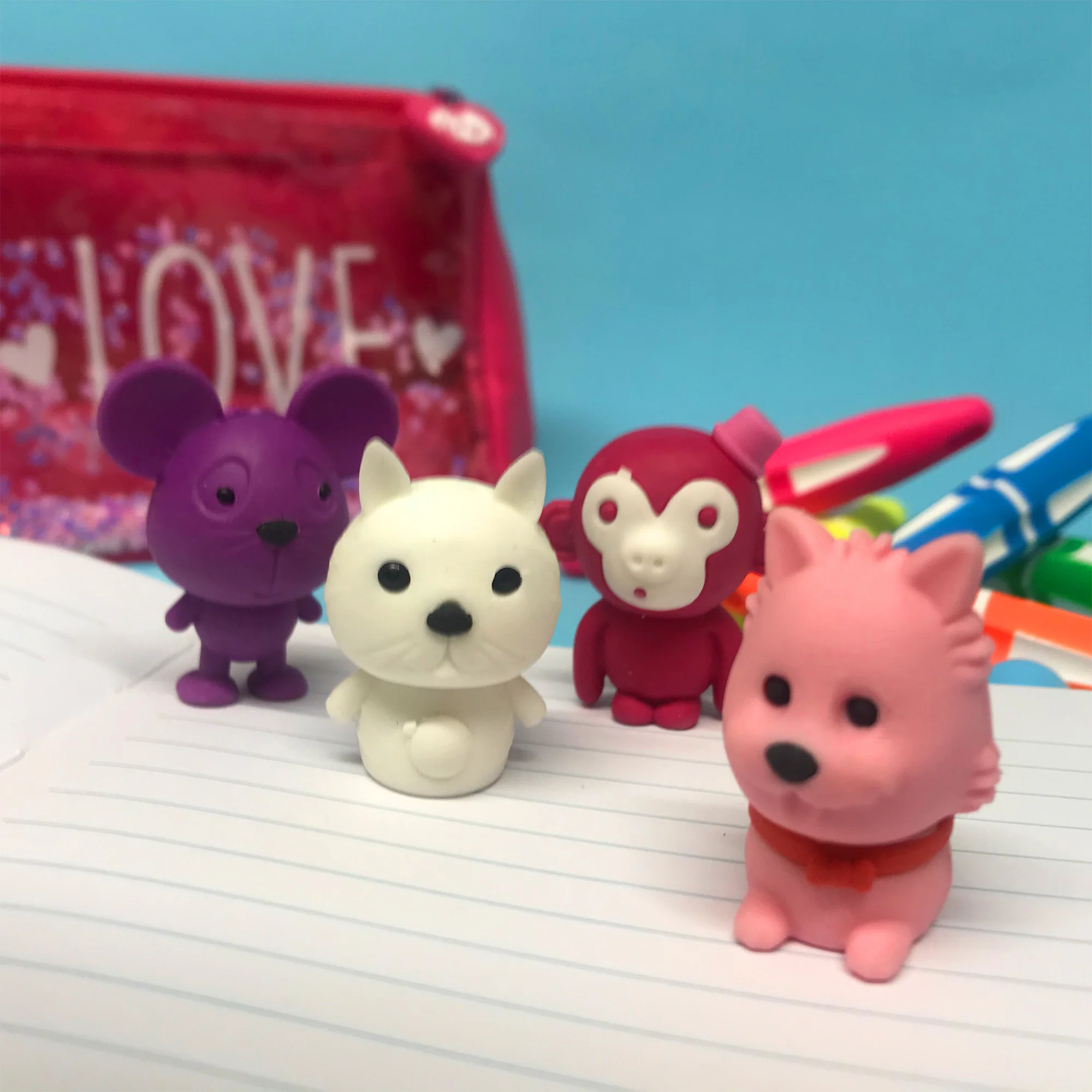 Tinc Stationery - Eraser Set - Animals