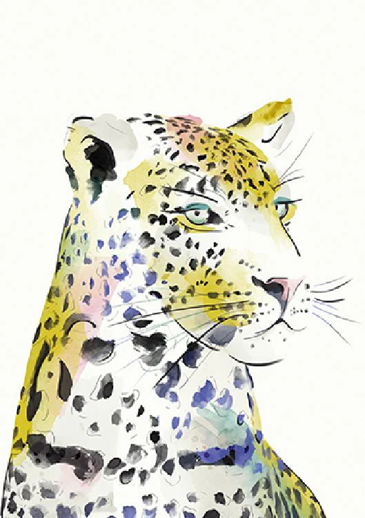 Green Lili - Leopard Watercolour
