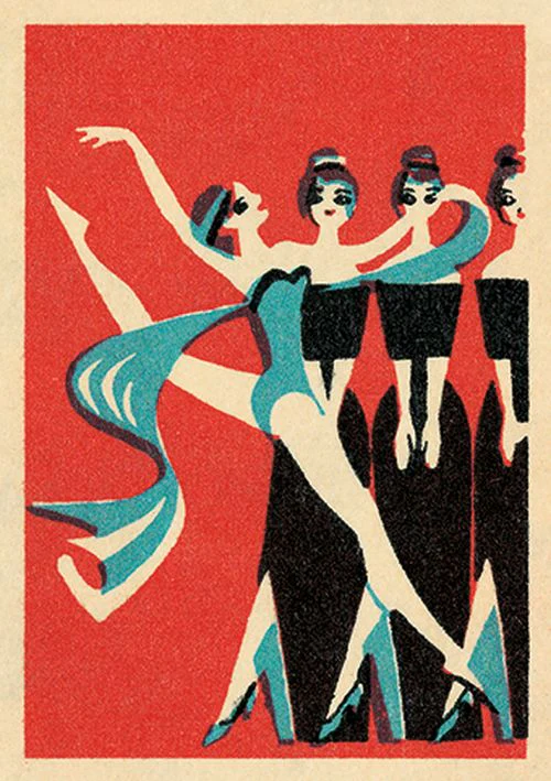 Vintage Matchbox - Dancer with Scarf