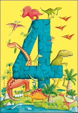 Woodmansterne - 4th Birthday Dinosaur
